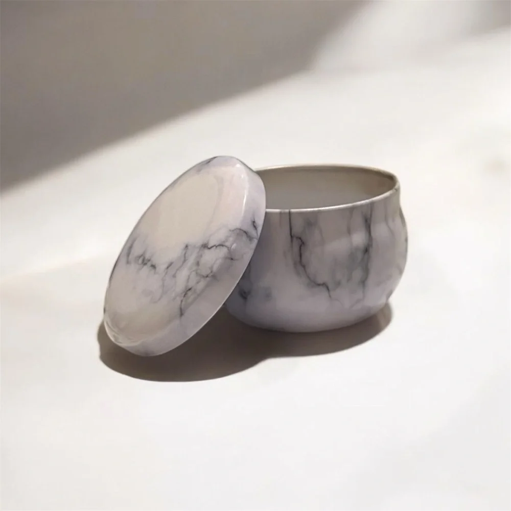 Small Colorful Marble Patterned Tins 1.9